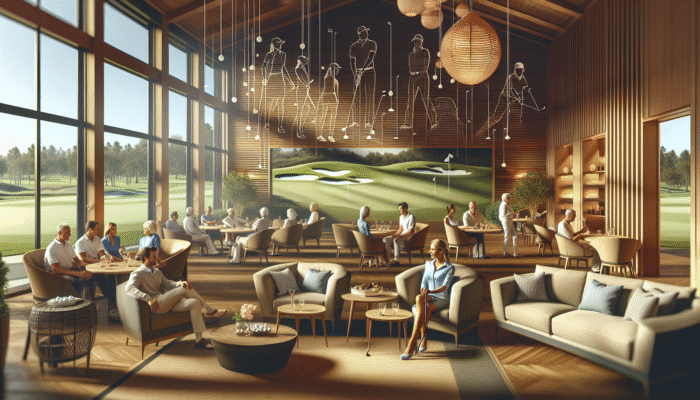 Cozy, stylish clubhouse at Graaff Reinet Golf Club with lounging areas for relaxation and socializing.