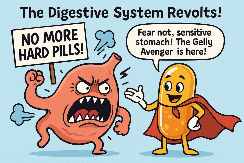 Gel supplements are gentler on the stomach