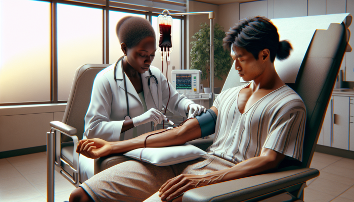 A healthcare professional drawing blood from a patient's arm in a calm Raleigh clinic.