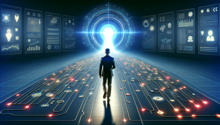 Person navigating digital path to Google registration, symbolizing easy online setup.