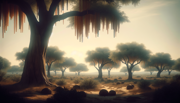 Indian landscape with Boswellia serrata trees, symbolizing relief from joint pain and inflammation.