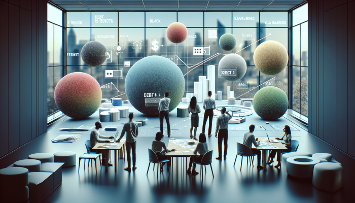 The Influence Of Fees On Debt Consolidation Savings | DCL UK residents analyzing debt consolidation options with charts and graphs in a modern office.